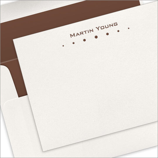 Row of Dots Letterpress Flat Note Cards